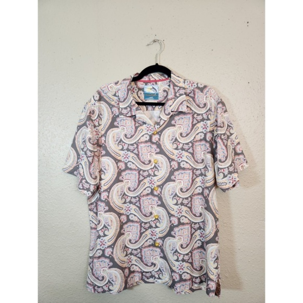 Tommy Bahama Multicolor Silk Paisley Island Modern Fit Button Down Shirt Large